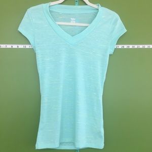 NWOT Mossimo V neck stretch t-shirt mint green XS